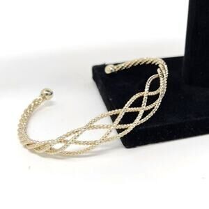 VINTAGE Braided Gold Adjustable Bangle Bracelet